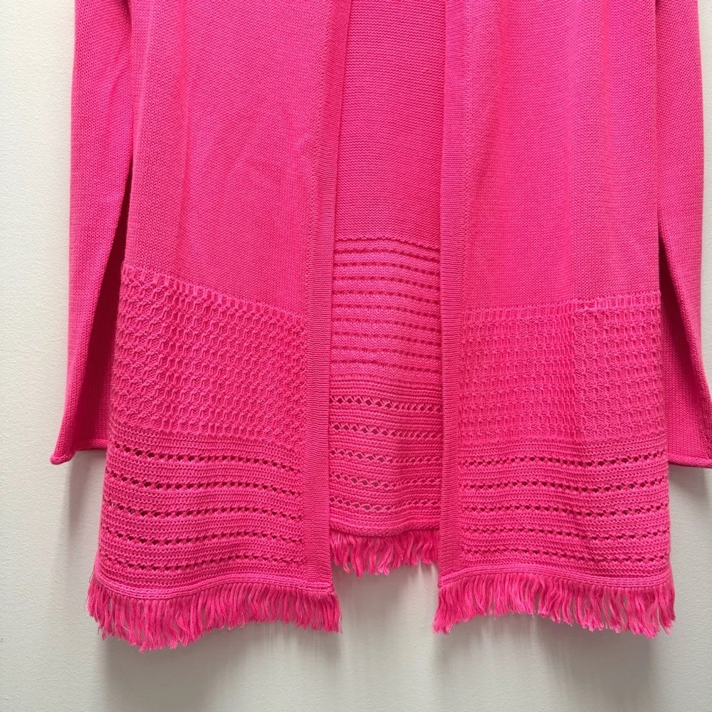 LILLY PULITZER Noble Fringe Cardigan, Pink Isle | Size Small